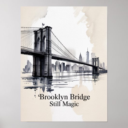 Poster Pont de Brooklyn Still Magic Encre (Devant)