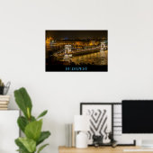 Poster Pont de Budapest en Hongrie (Bureau à domicile)