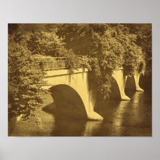 Poster Pont De Fleurs Vintage Look (Devant)