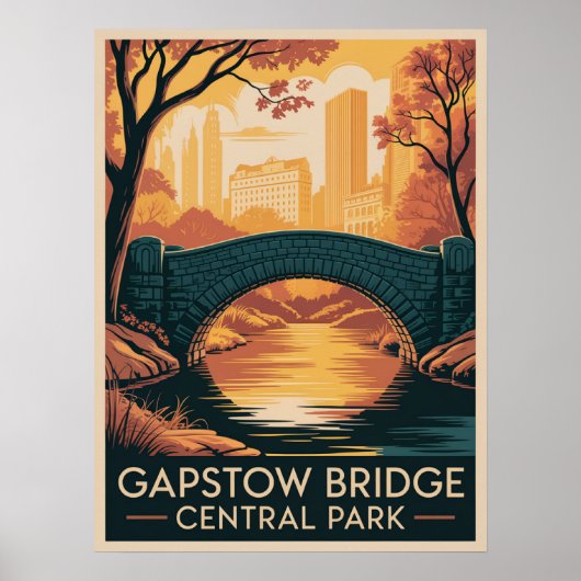 Poster Pont de Gapstow Central Park Automne (Devant)