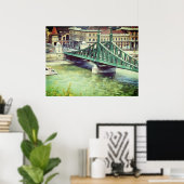 Poster Pont de la Liberté - Budapest - peinture (Bureau à domicile)