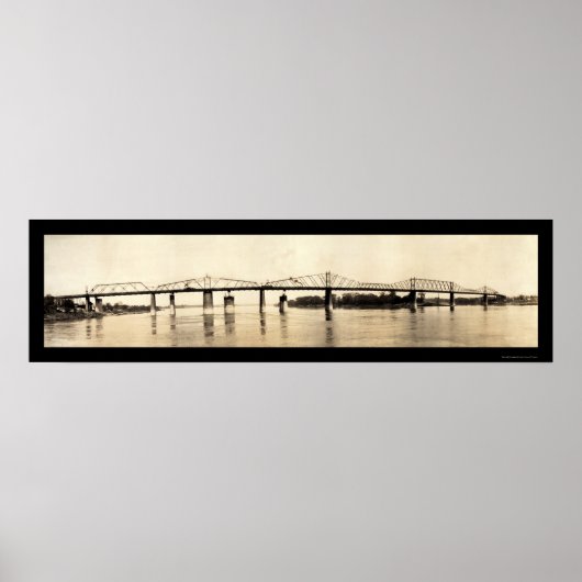 Poster Pont de la rivière Ohio Photo 1911 (Devant)