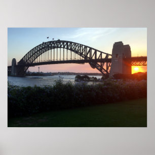Poster pont de l'anse de Sydney au coucher du soleil