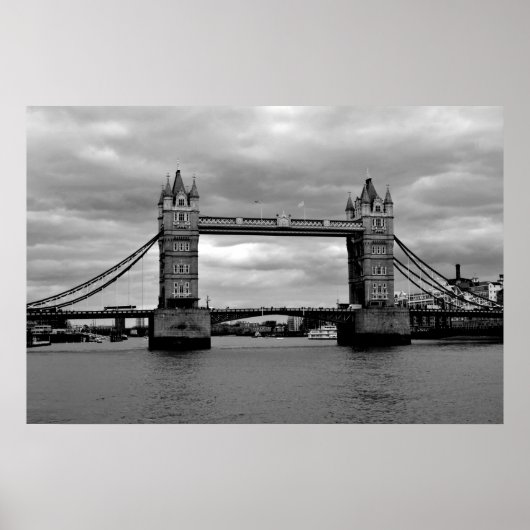 Poster Pont de Londres en noir et blanc (Devant)