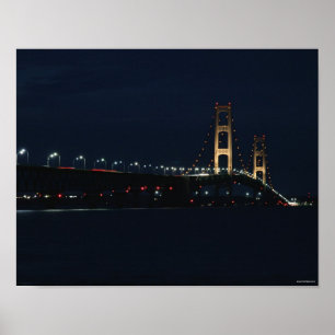 Poster Pont de Mackinac la nuit