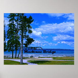 Poster Pont de Mackinac Michigan