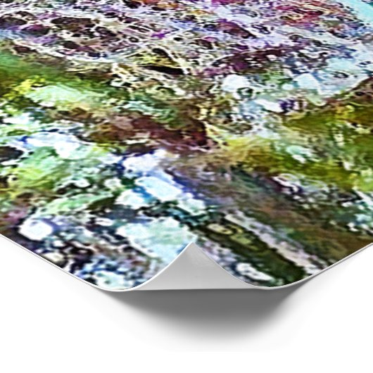 Poster Pont de Monet avec fleurs (Coin)