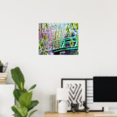 Poster Pont de Monet avec fleurs (Bureau à domicile)