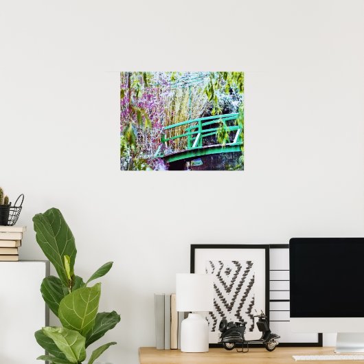 Poster Pont de Monet avec fleurs (Bureau à domicile)