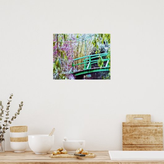 Poster Pont de Monet avec fleurs (Cuisine)