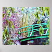 Poster Pont de Monet avec fleurs (Devant)