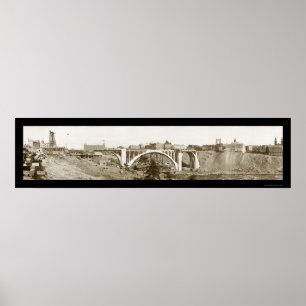 Poster Pont de Monroe Spokane Photo 1911