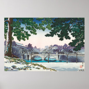 Poster Pont de Nijubashi par Tsuchiya Koitsu