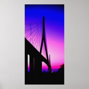 Poster Pont de Normandie, Le Havre, France