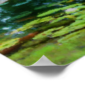 Poster Pont de pierre Lilypads peinture aquarelle (Coin)