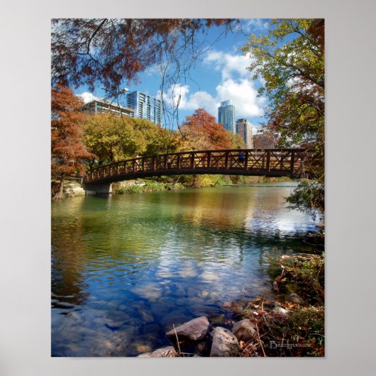 Poster Pont de piste du lac Ladybird - Austin, Texas (Devant)