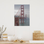 Poster Pont de porte d'or dans la brume. (Cuisine)