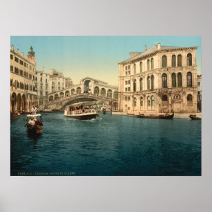 Poster Pont de Rialto et canal grand, Venise, Italie