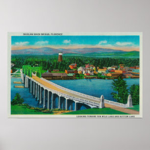 Poster Pont de rivière de Siuslaw à Florence, Orégon