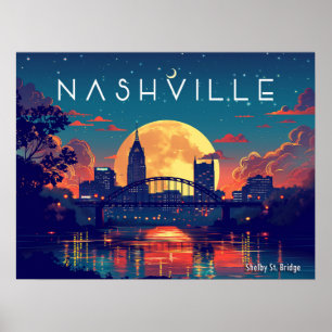 Poster Pont de Shelby Street à Nashville