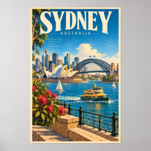 Poster Pont de Sydney Australie Opéra Voyage