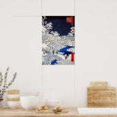 Poster Pont de tambour Utagawa Hiroshige Meguro Sunset Hi (Cuisine)