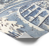 Poster Pont de tambour Utagawa Hiroshige Meguro Sunset Hi (Coin)