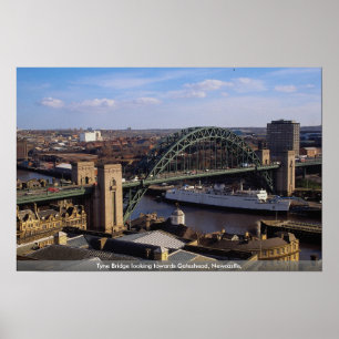 Poster Pont de Tyne regardant vers Gateshead, Newcastle,