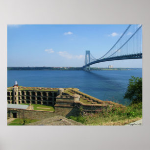 Poster Pont de Verrazano d'île de St vers Brooklyn, NYC