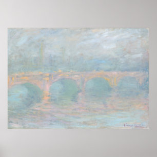 Poster Pont de Waterloo au coucher du soleil - Claude Mon