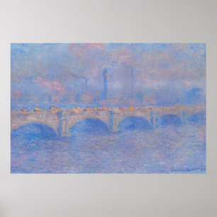 Poster Pont de Waterloo, Effet de Mist par Claude Monet