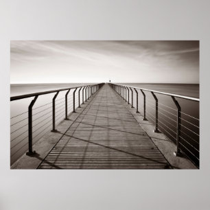 Poster Pont Del Petroli au lever du soleil à Barcelone en