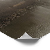 Poster Pont du chemin de la gare dans le brouillard (coul (Coin)