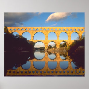 Poster Pont du Gard, rivière Gardon, Gard, Languedoc,