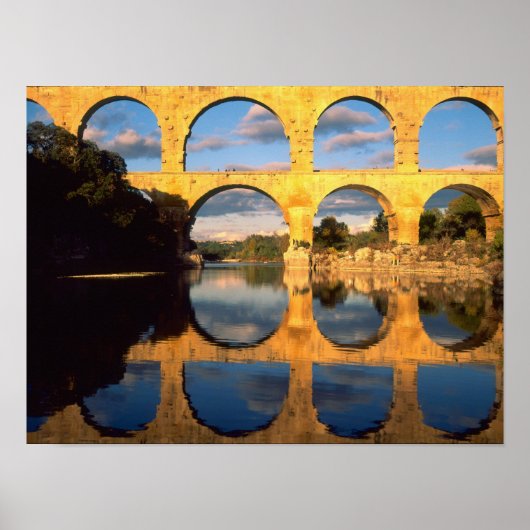 Poster Pont du Gard, rivière Gardon, Gard, Languedoc, (Devant)