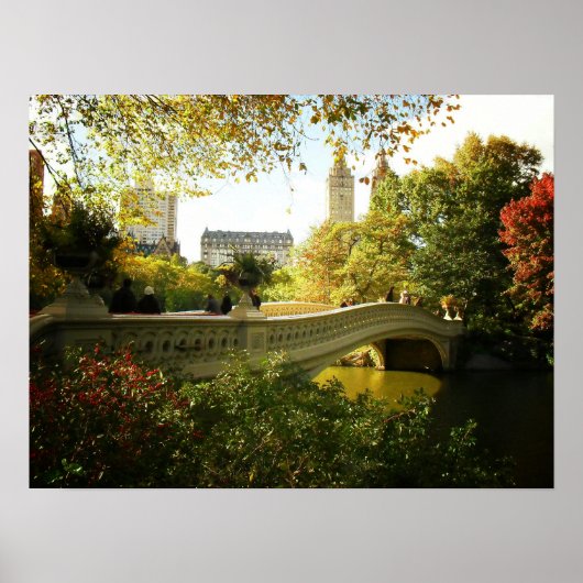 Poster Pont en Automne, Central Park, NYC, Moyen (Devant)