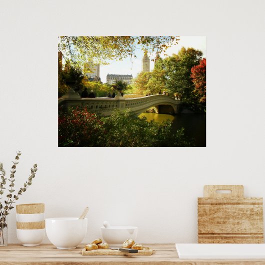Poster Pont en Automne, Central Park, NYC, Toutes les tai (Cuisine)