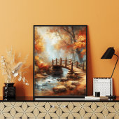 Poster Pont en bois de charme Unique Forest River