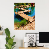 Poster Pont en bois du jardin japonais (Bureau à domicile)