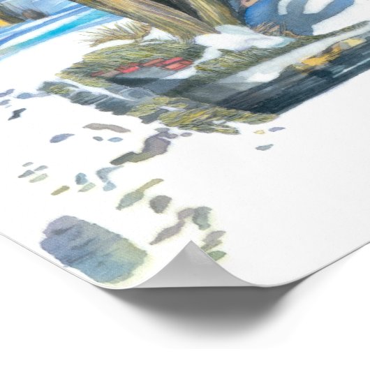 Poster pont en hiver (Coin)