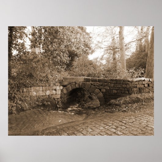 Poster Pont en pierre avec ruisseau (Devant)