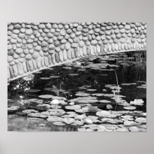 Poster Pont en pierre Lily Pond noir blanc imprimé