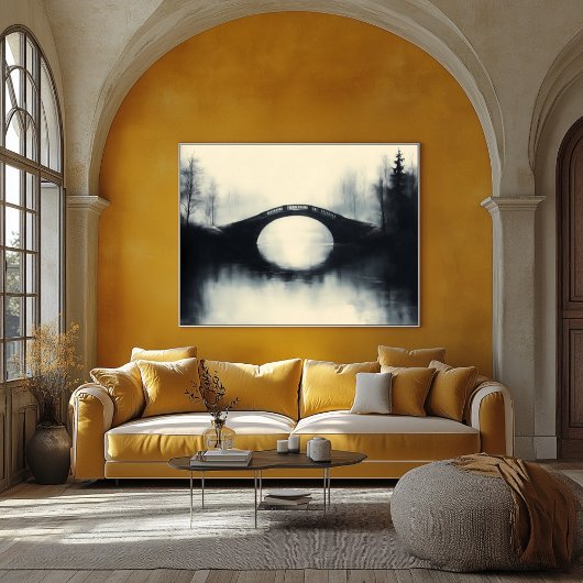 Poster Pont énigmatique au milieu de réflexions fantaisis