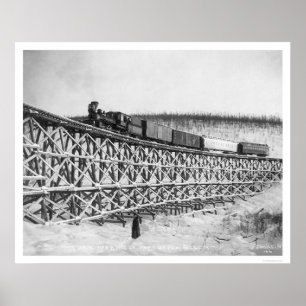 Poster Pont ferroviaire Alaska 1916