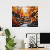 Poster Pont forestier d'automne (Bureau à domicile)