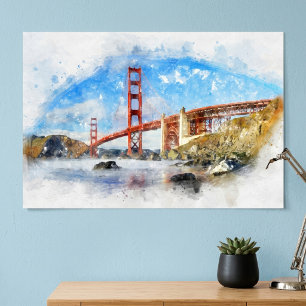 Poster Pont Golden Gate Pastel à San Francisco