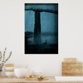 Poster Pont japonais à la nuit n° 1 (Cuisine)