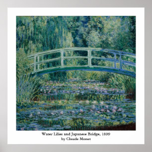 Poster Pont japonais et nappes d'eau Claude Monet