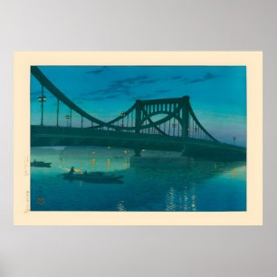 Poster Pont Kiyosu par Kawase Hasui