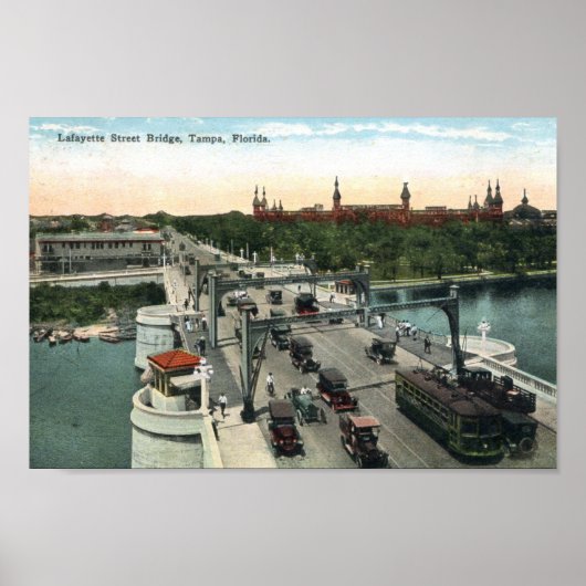 Poster Pont Lafayette St., Tampa, Floride Vintage (Devant)